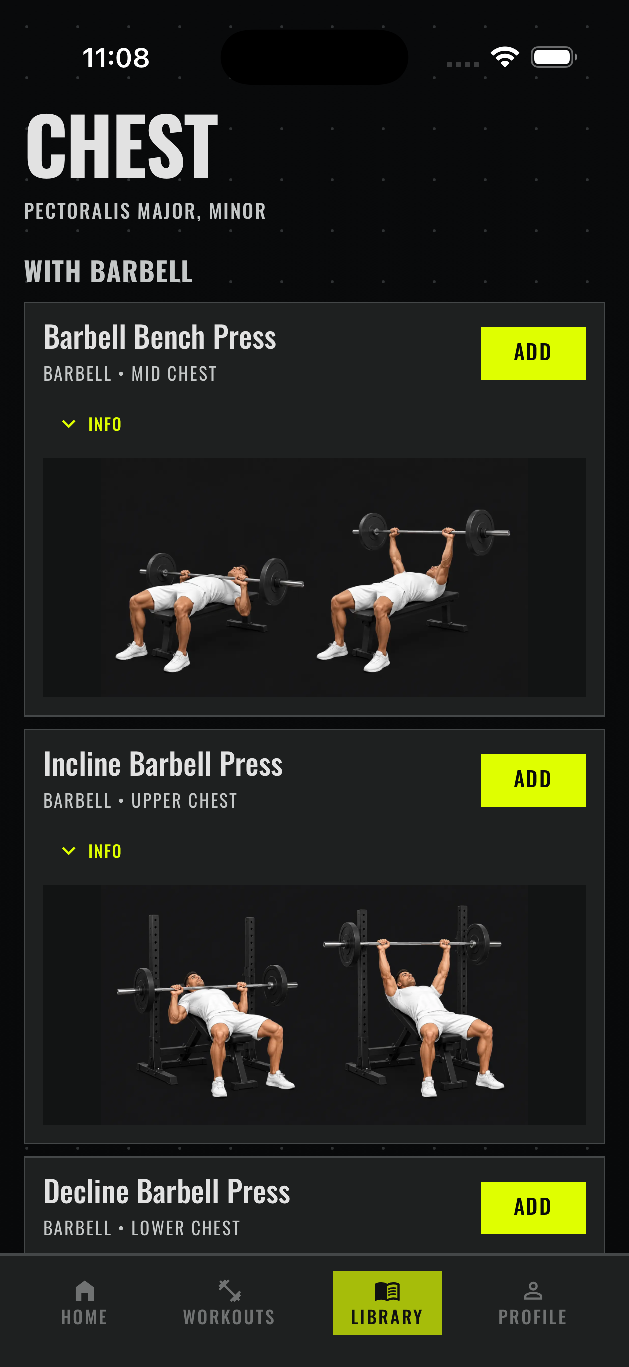 Exercise Library browser